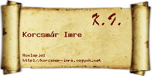 Korcsmár Imre névjegykártya